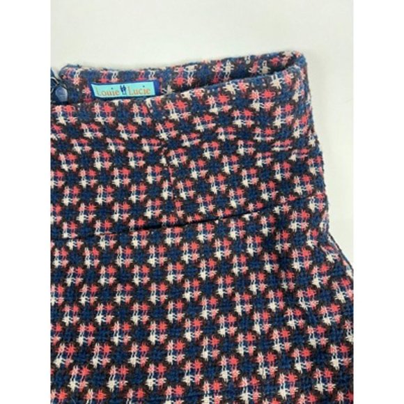 Louie Lucie Multicolor Back Zip Lined Knit Short Geometric Mini Skirt Size M - Picture 3 of 8